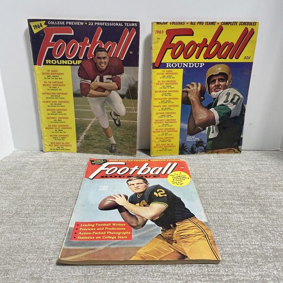 Football Other - Vintage 1960s Era Football Roundup Magazine Set of 3